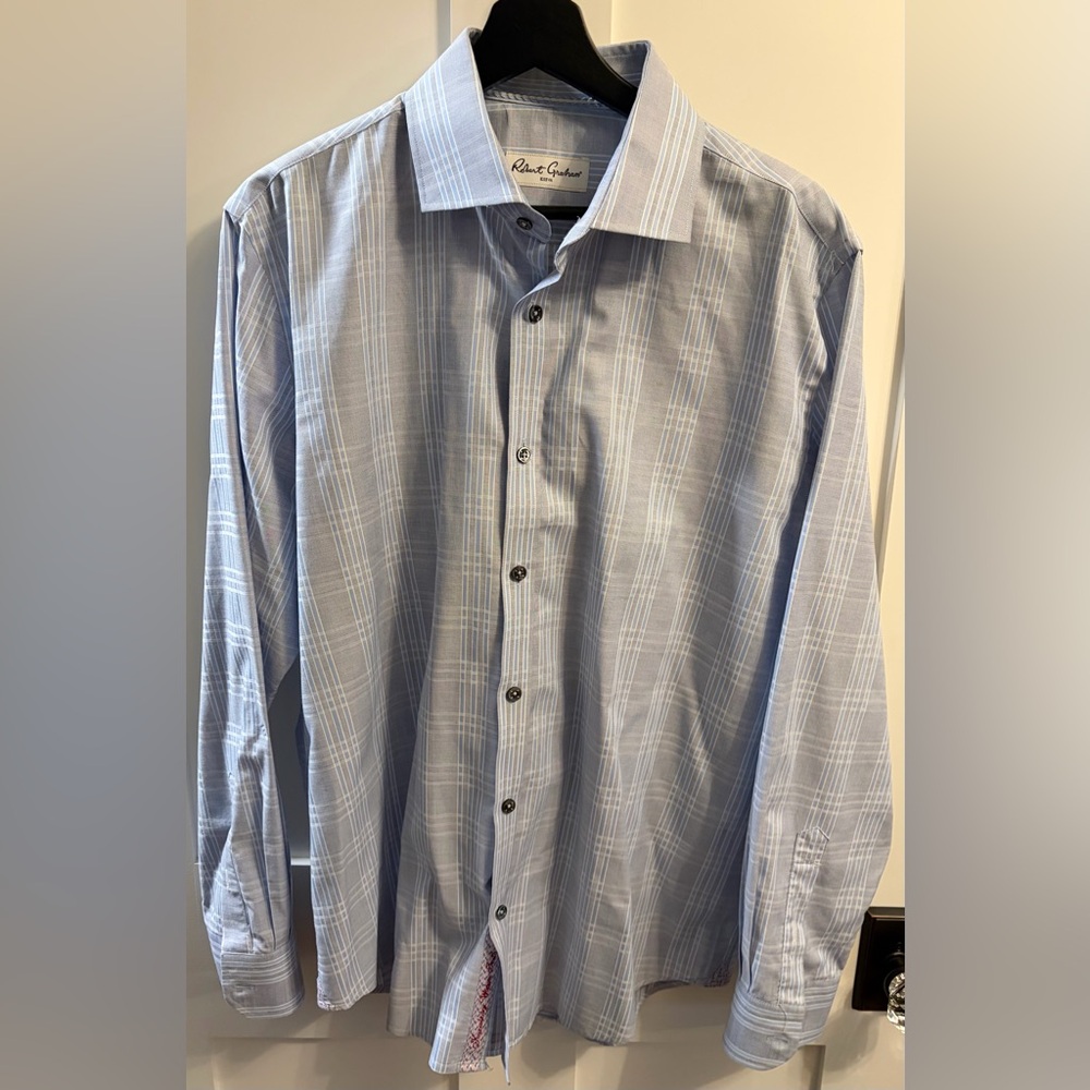 Robert Graham Light Blue Checkered Men's Shirt